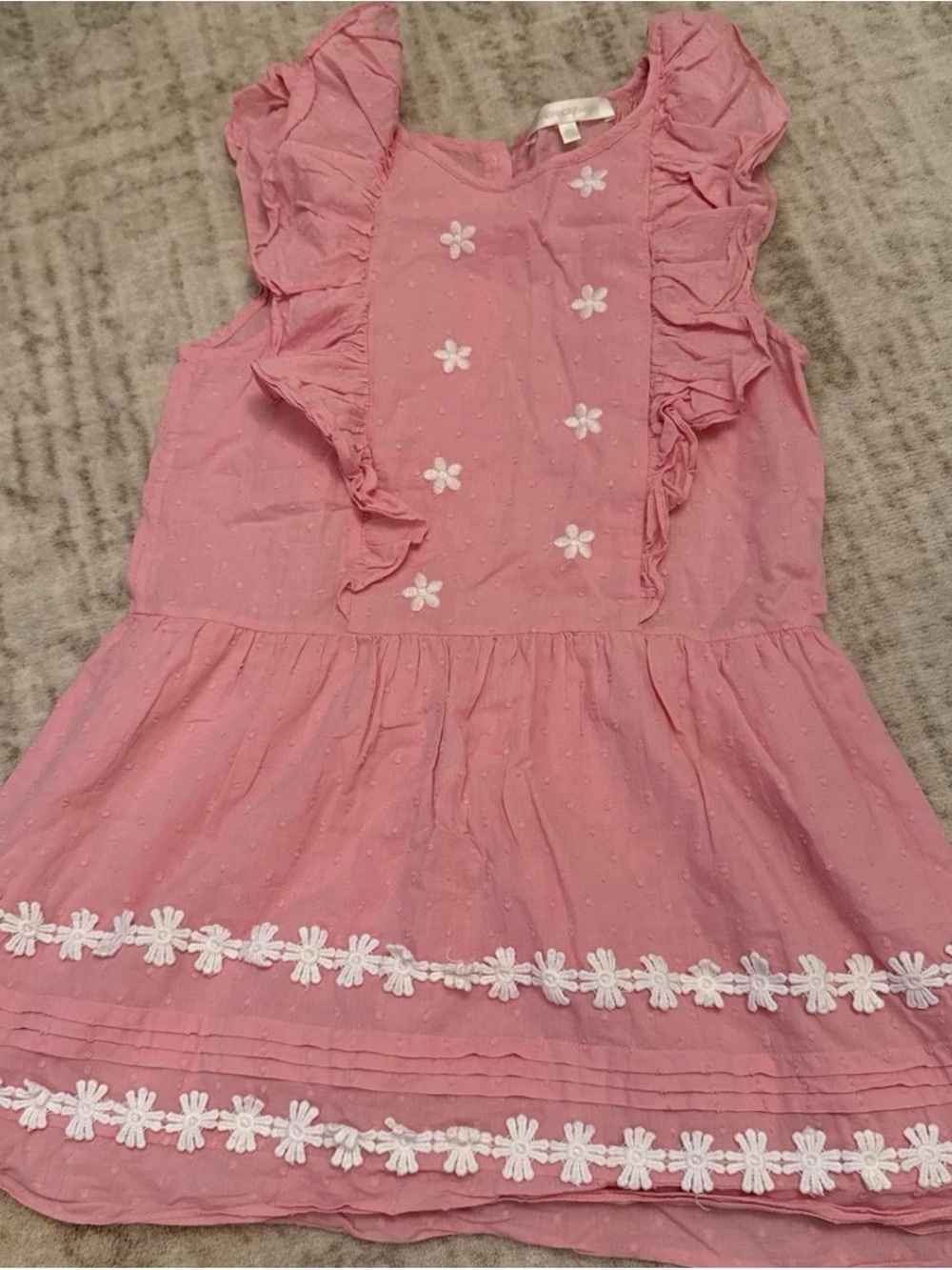 LoveShackFancy Pink Ruffle Daisy Dress